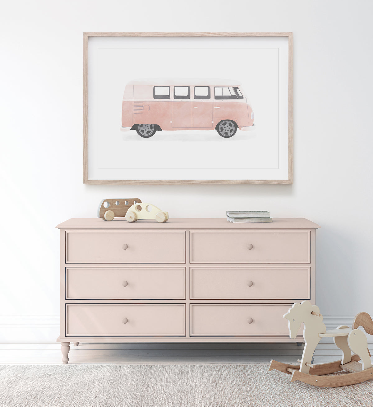 Retro Van Print - Pink