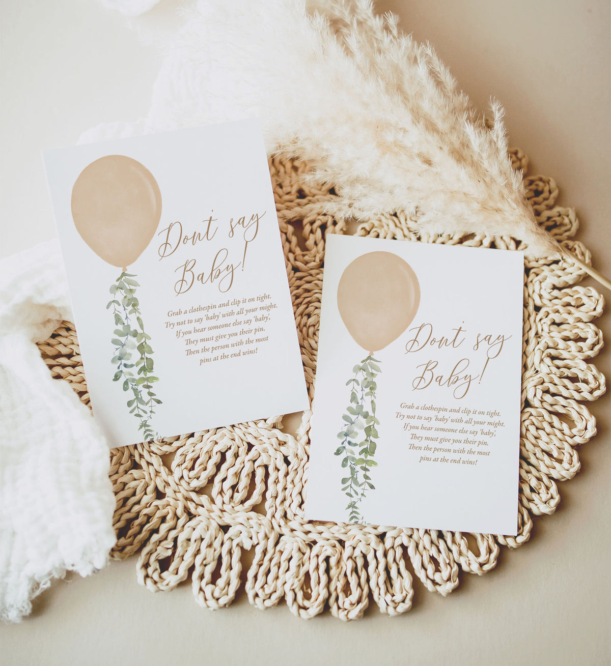 Gold Balloon Baby Shower Don&#39;t Say Baby Sign