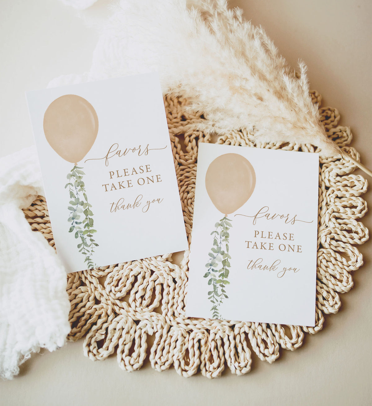 Gold Balloon Baby Shower Favors Sign