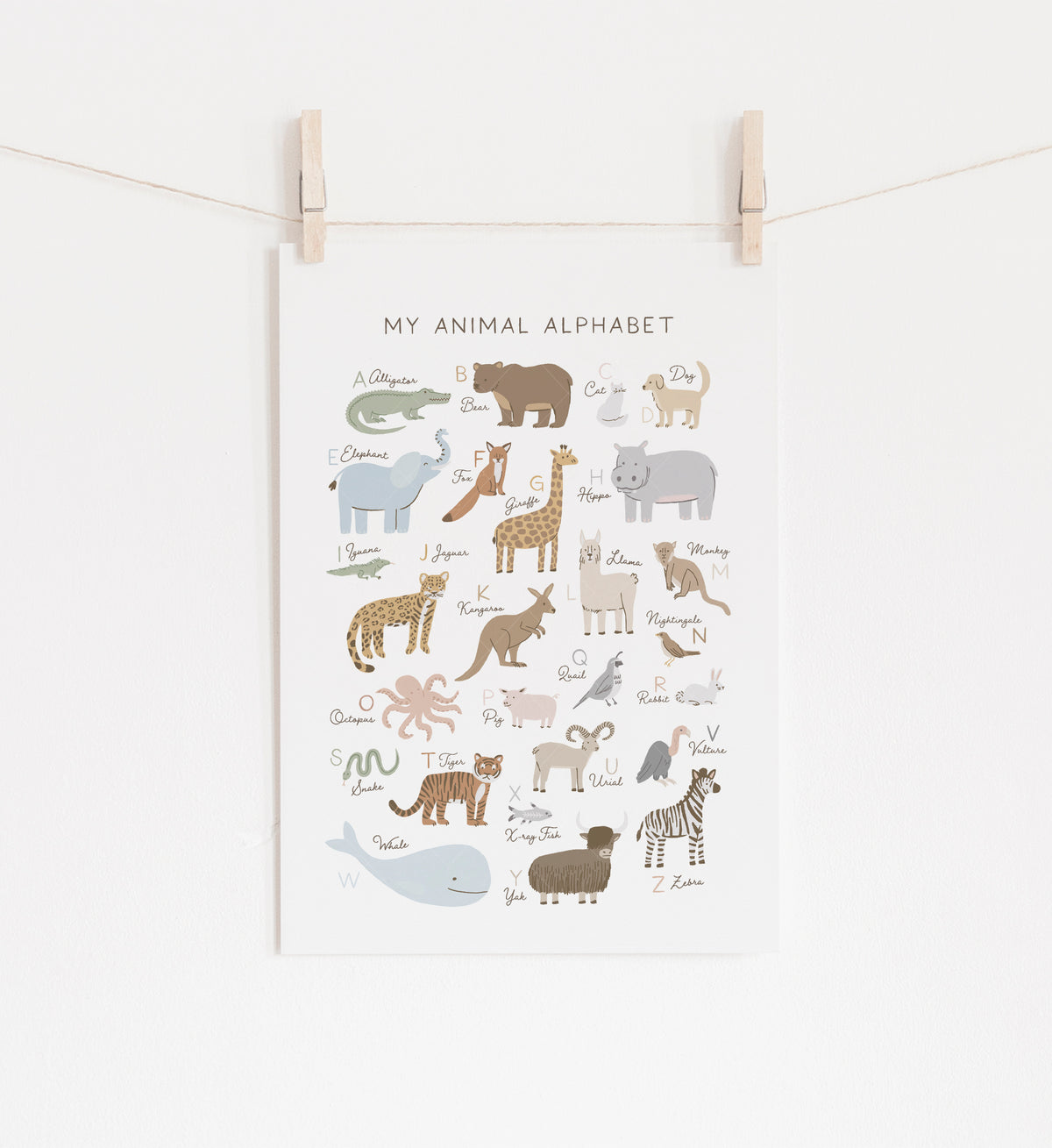 Animal Alphabet and Numbers Set of 2 Prints - SNCP