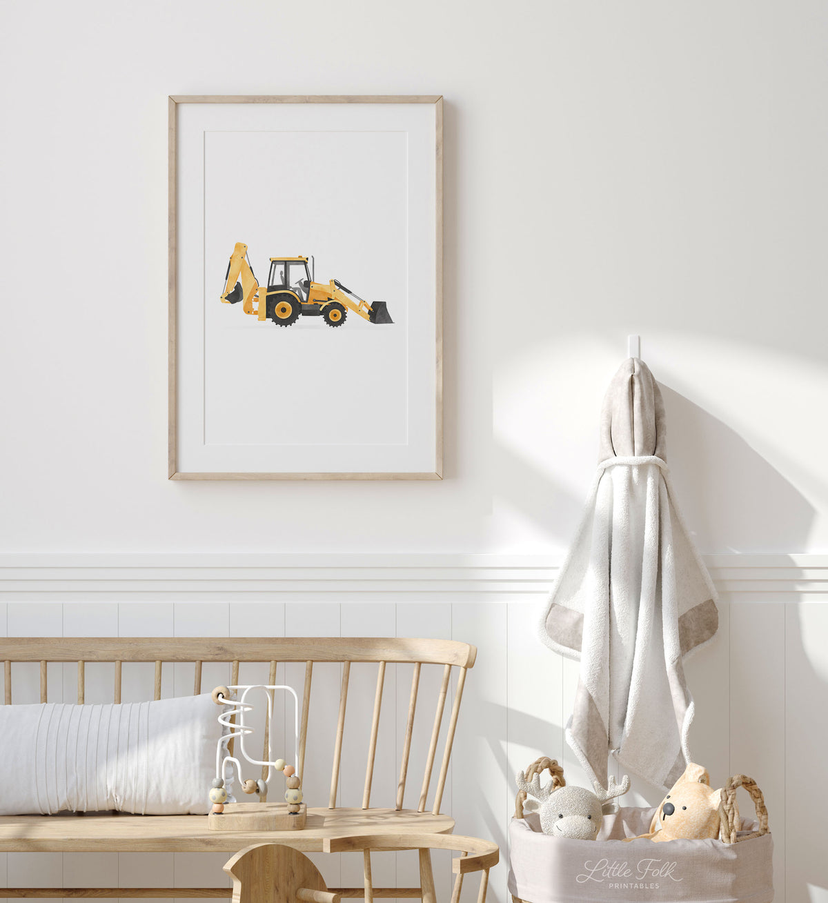 Backhoe Loader Print - Yellow