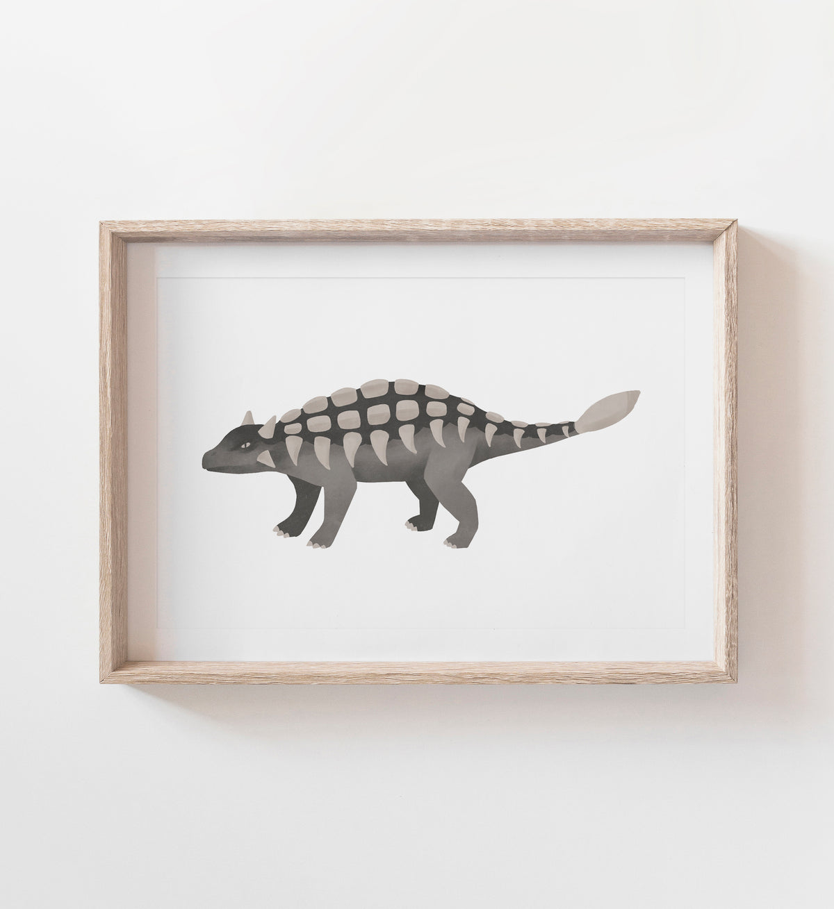 Ankylosaurus Print - Gray