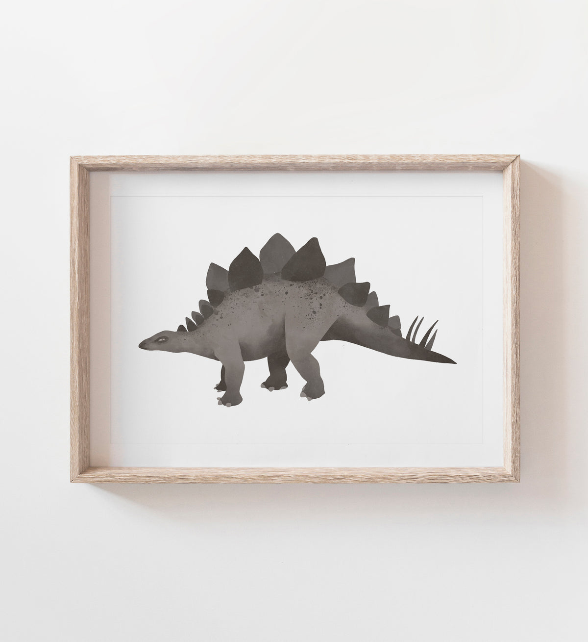 Stegosaurus Print - Gray