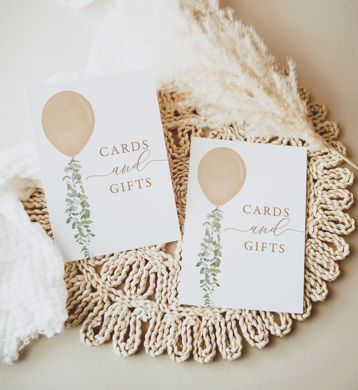 Gold Balloon Baby Shower Cards and Gifts Sign