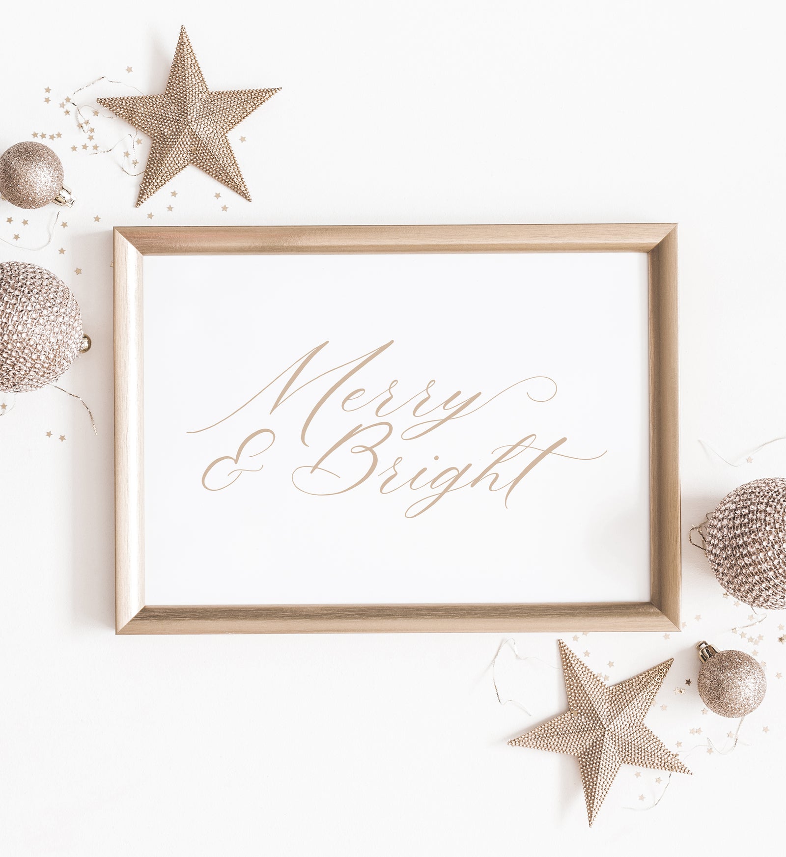 Merry & Bright Script Print
