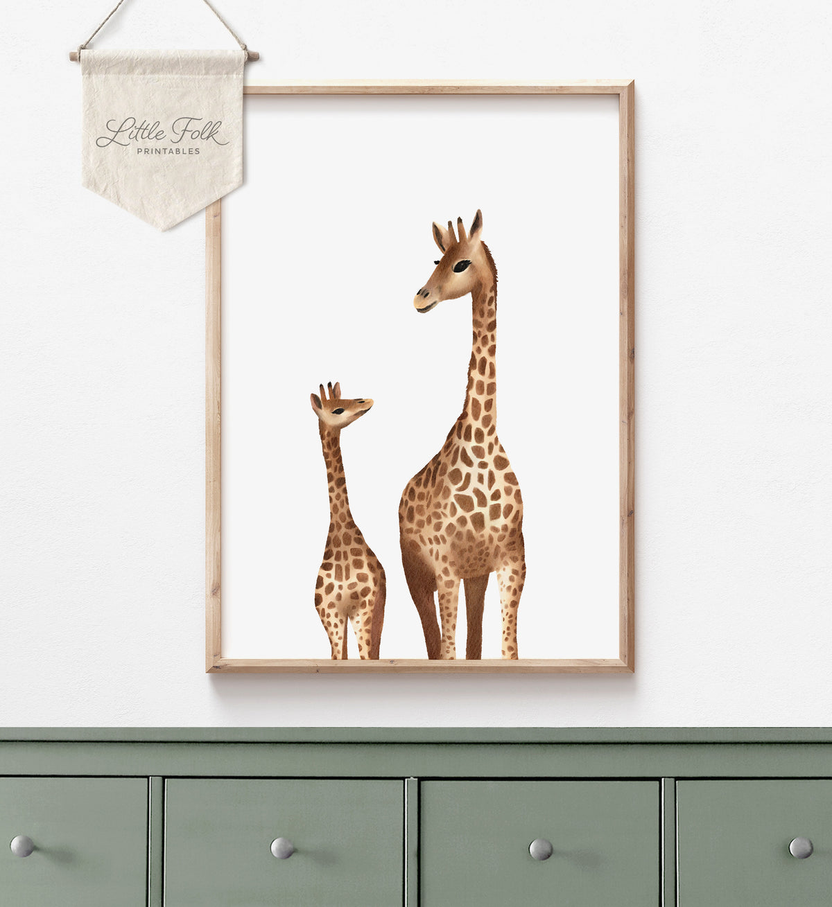 Baby and Mama Giraffe Print