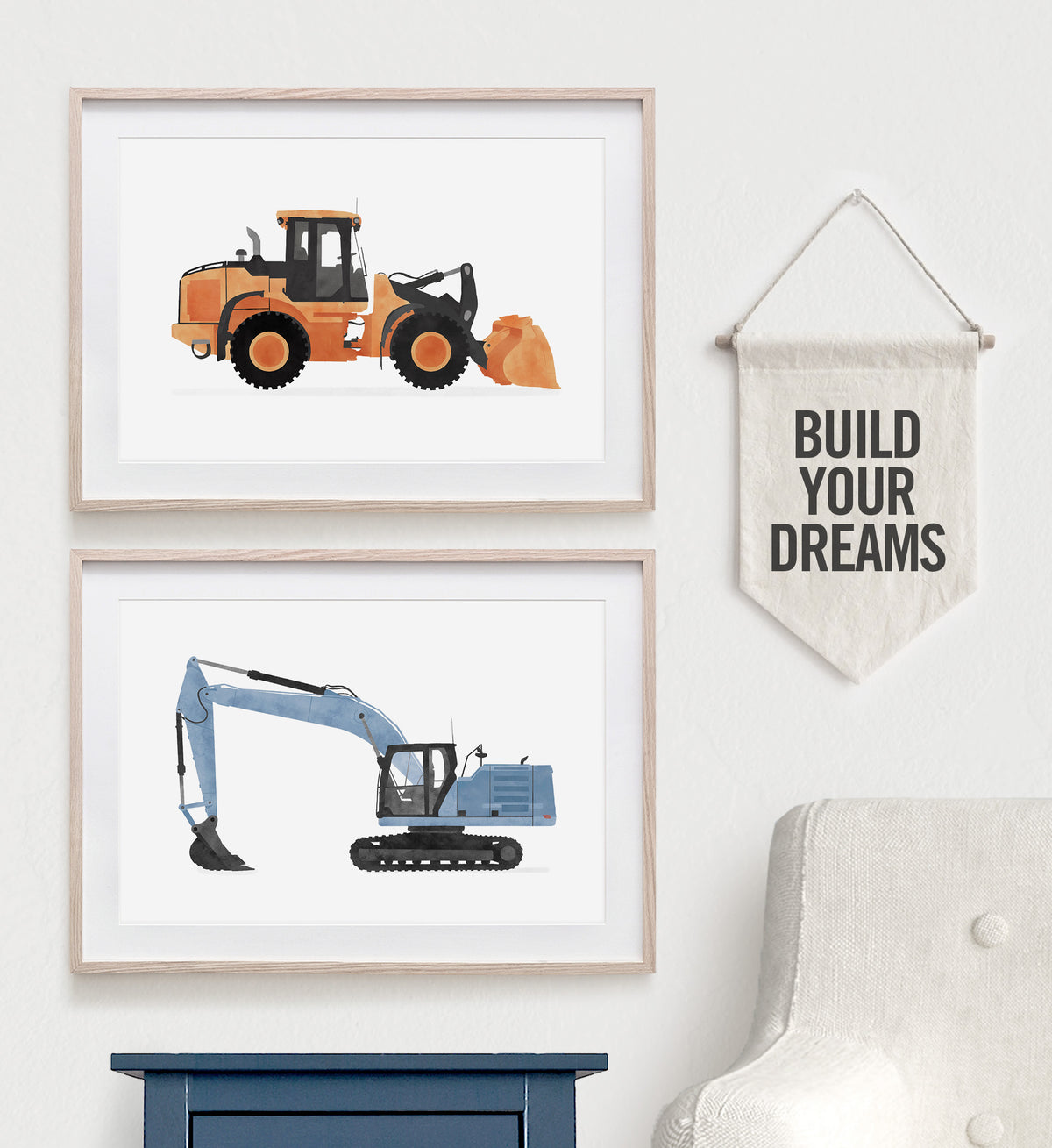 Front Loader Horizontal Print - Orange