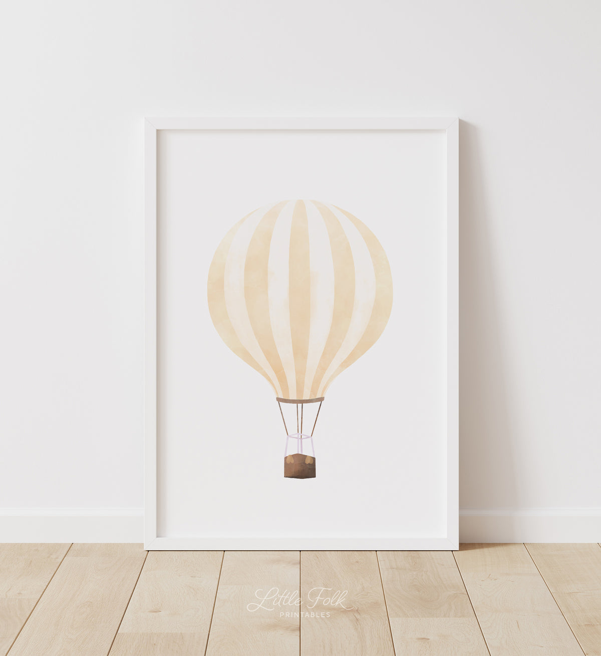 Hot Air Balloon Print - Yellow - Little Folk Printables