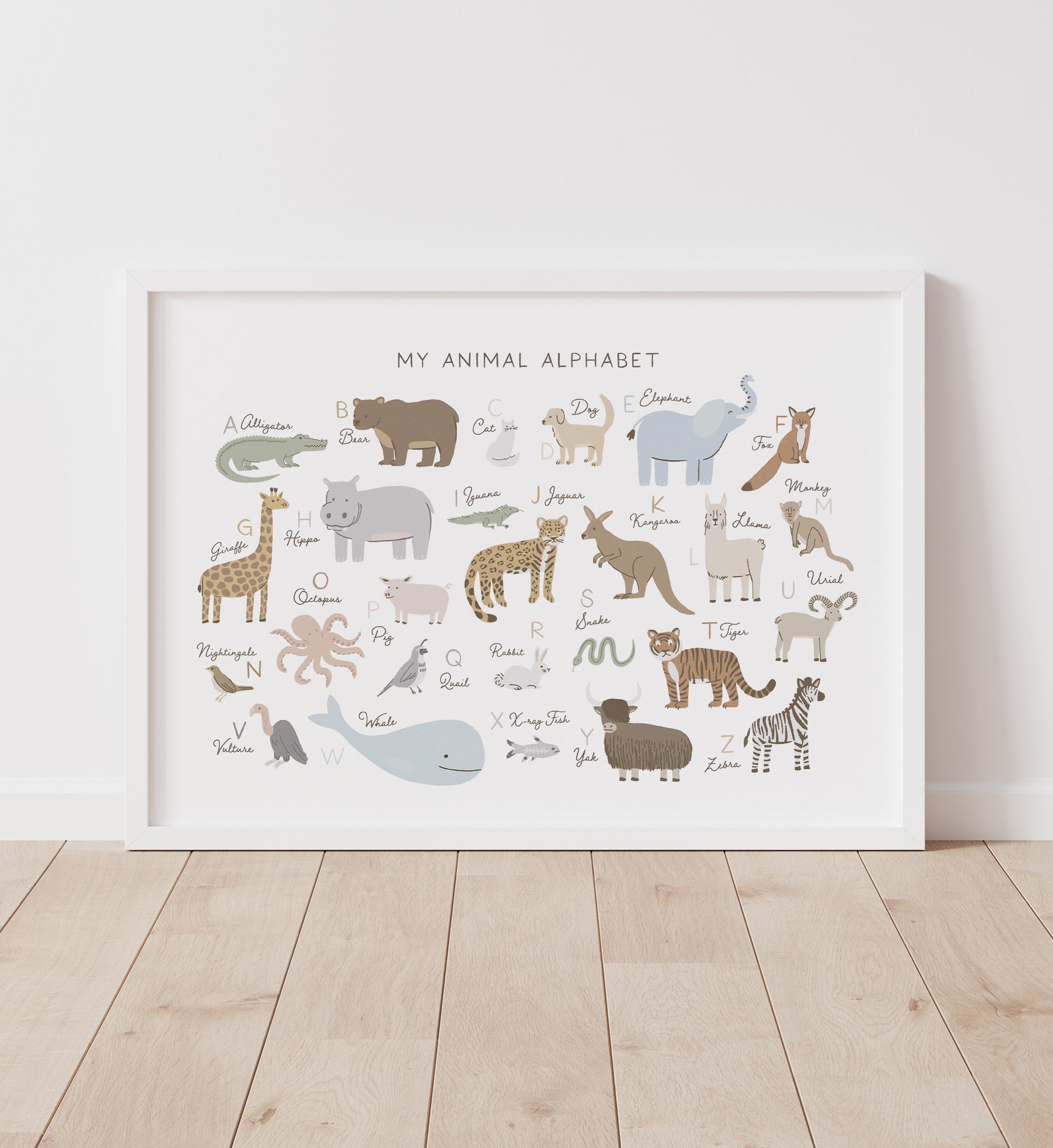 Animal Alphabet Horizontal Print - SNCP