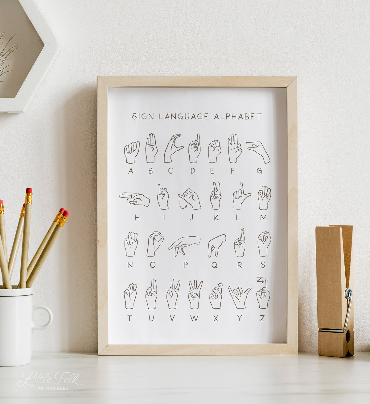 American Sign Language Alphabet Print
