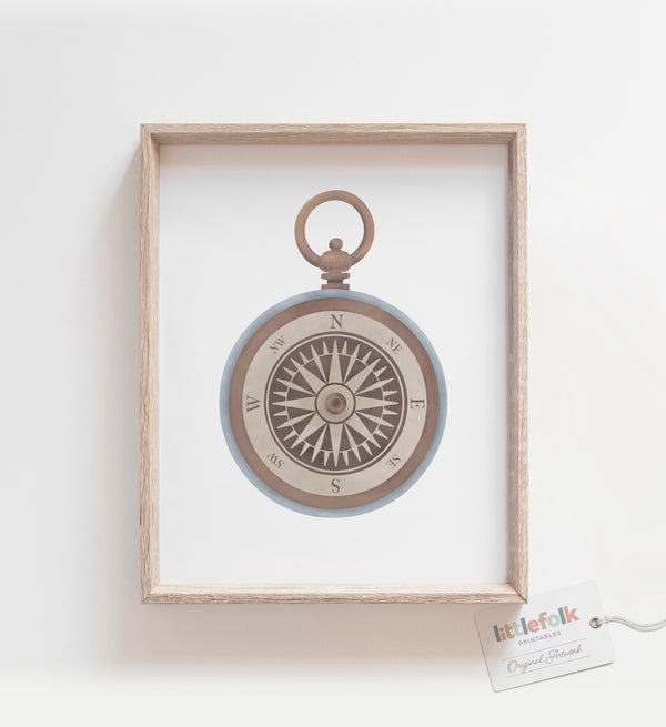 Vintage Compass Print - Little Folk Printables