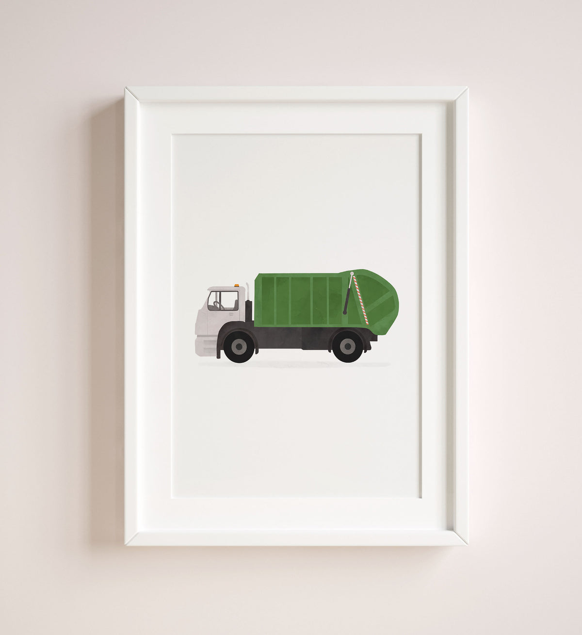 Garbage Truck Print - Green