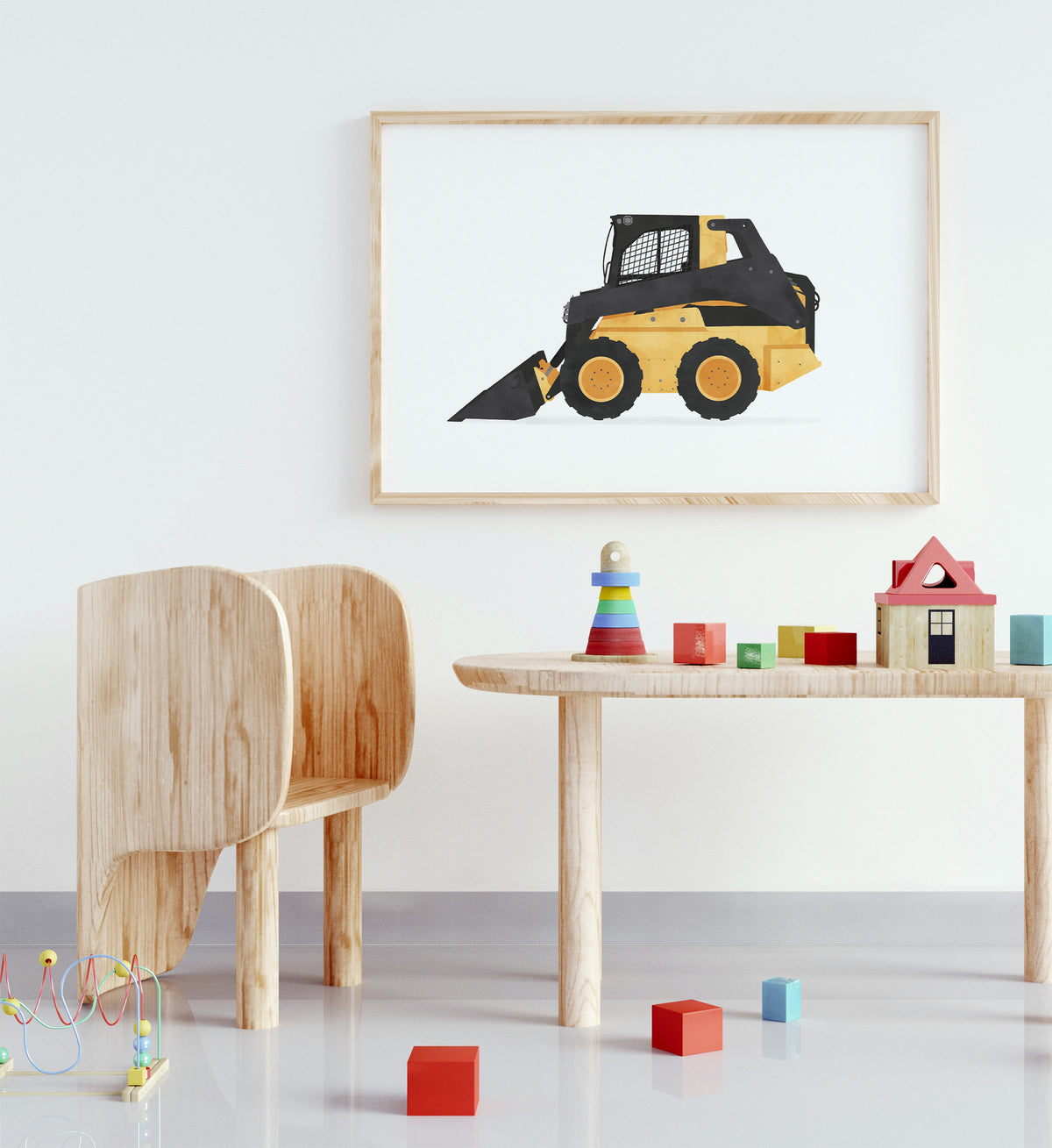 Skid Steer Horizontal Print - Yellow