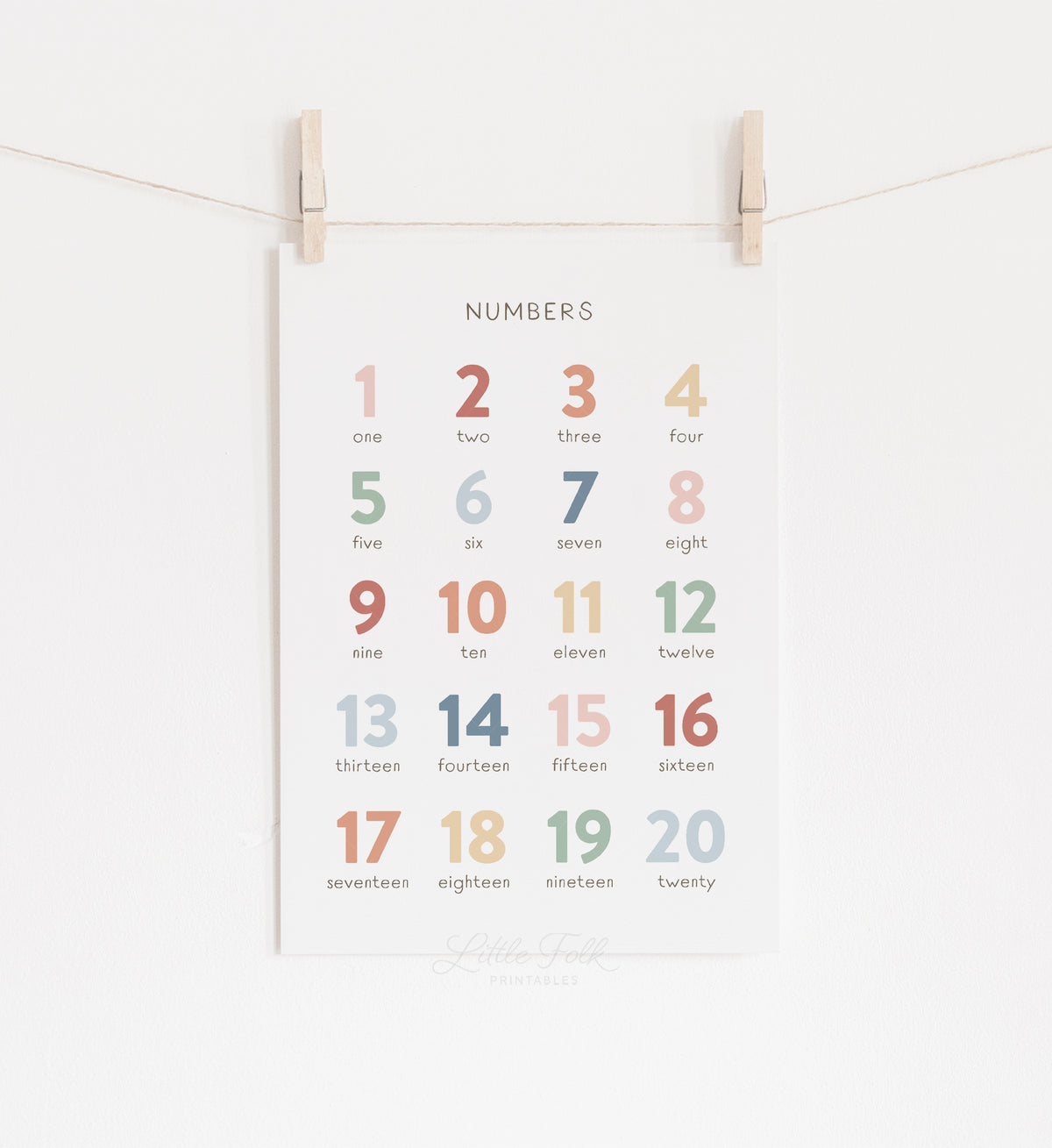 Numbers 1-20 Chart Print - MRCP