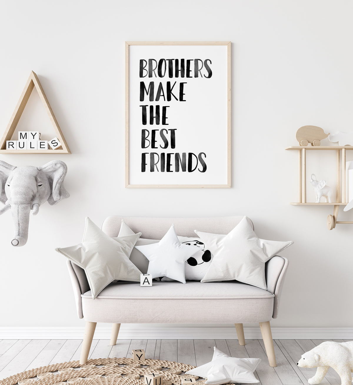 Brothers Make the Best Friends Print - Black