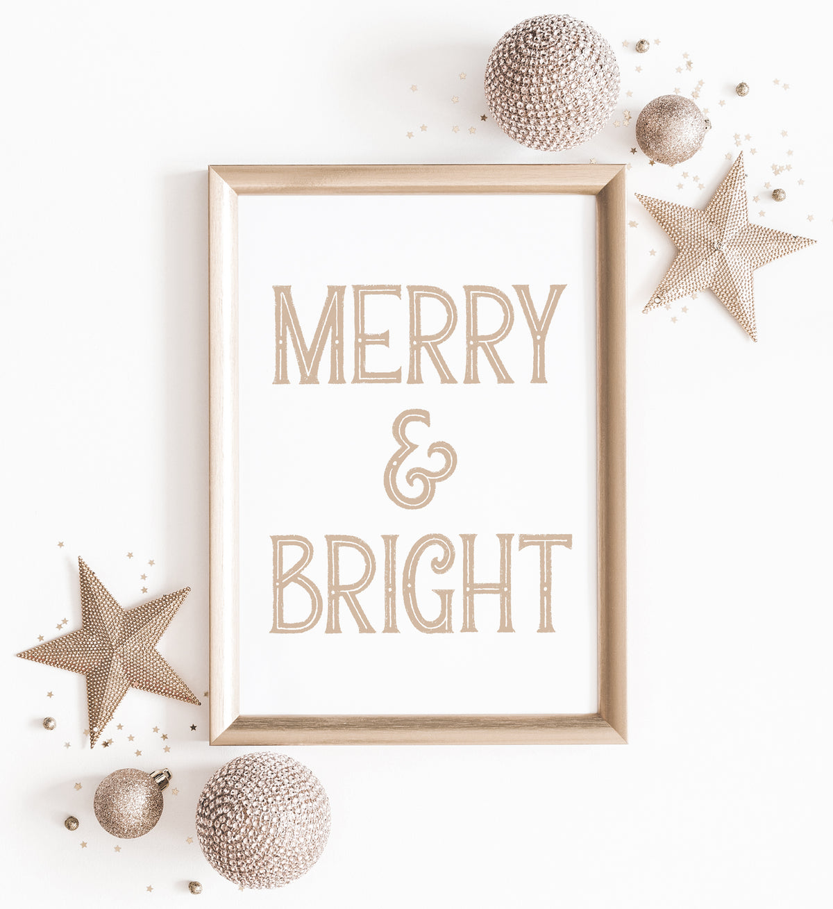 Gold Merry &amp; Bright Print