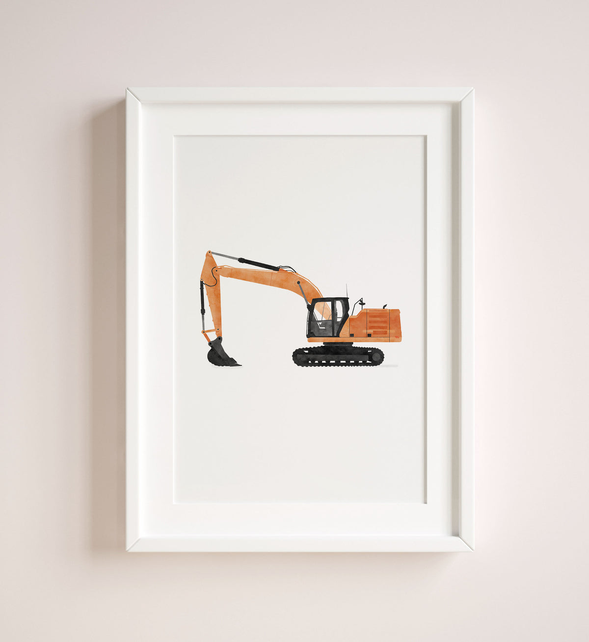 Excavator Print - Orange