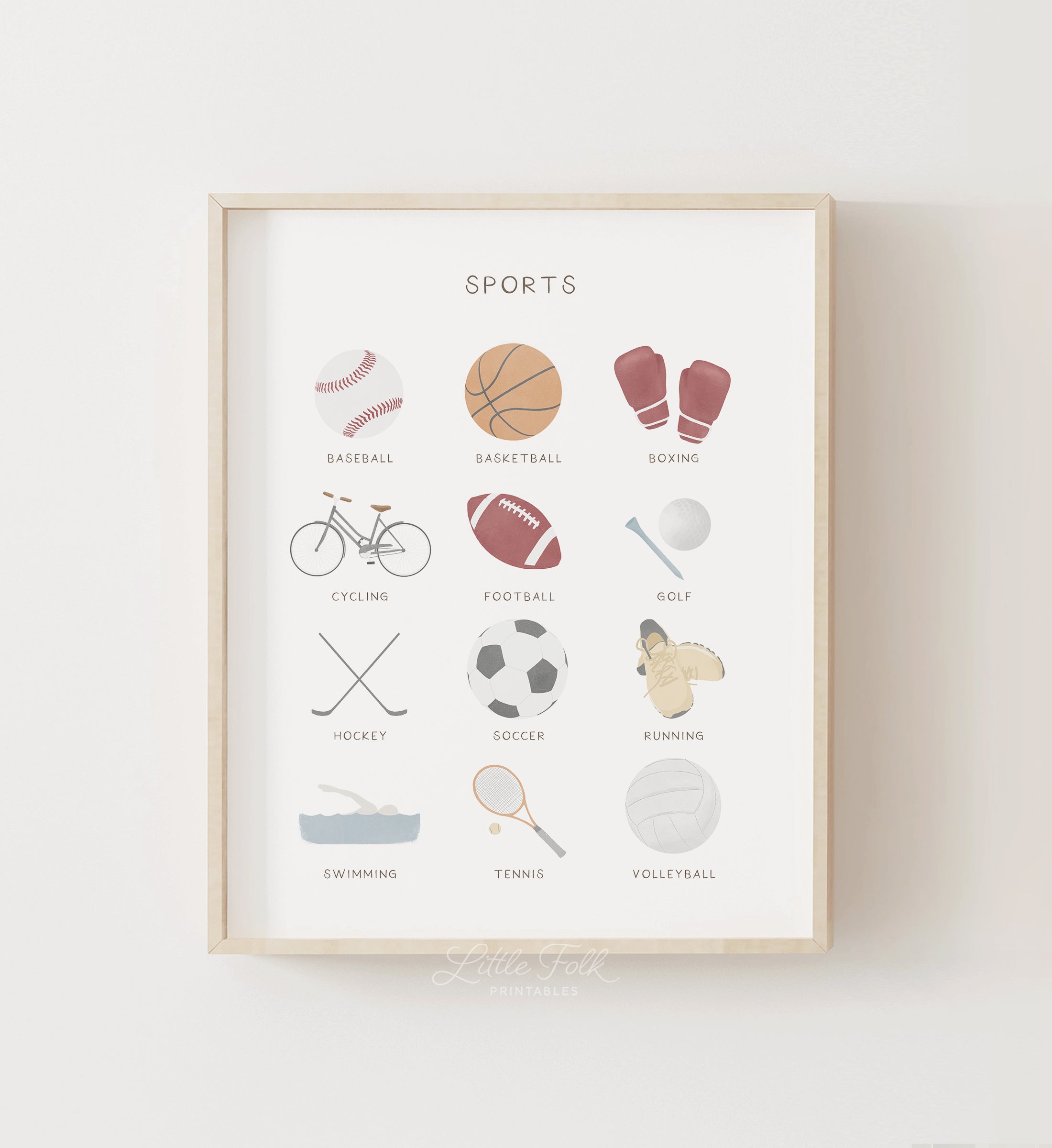 Sports Chart Print - Little Folk Printables