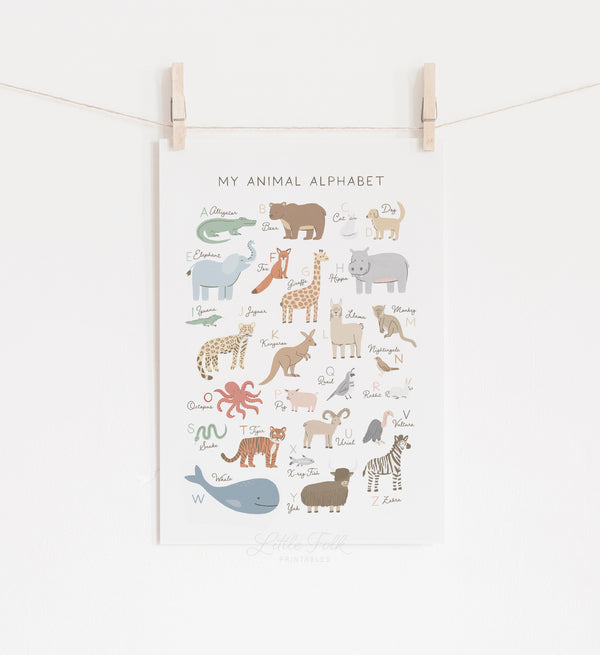 Animal Alphabet Print - MRCP - Little Folk Printables