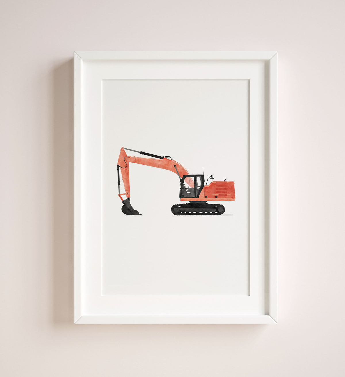 Excavator Print - Red