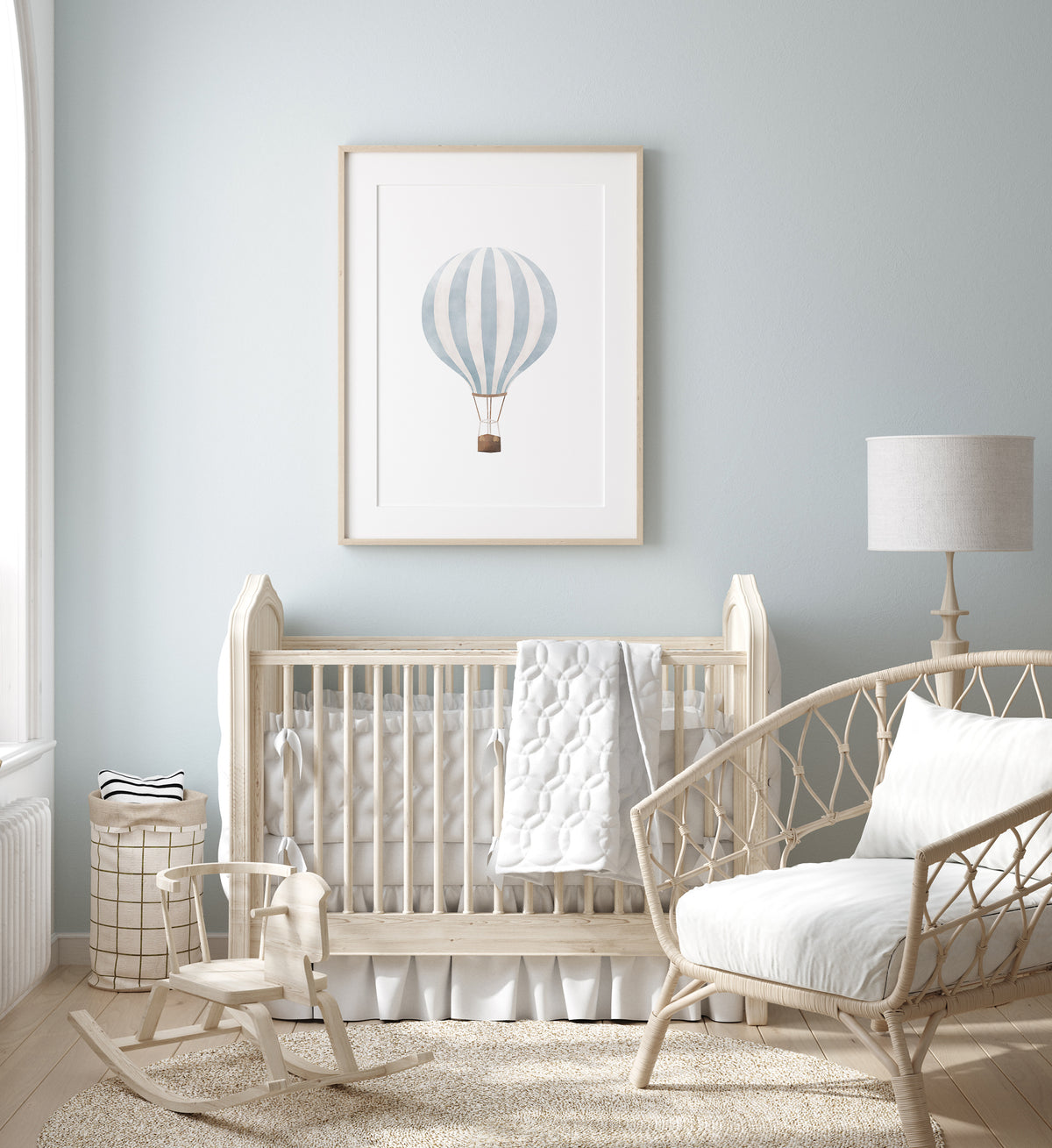 Hot Air Balloon Print - Blue