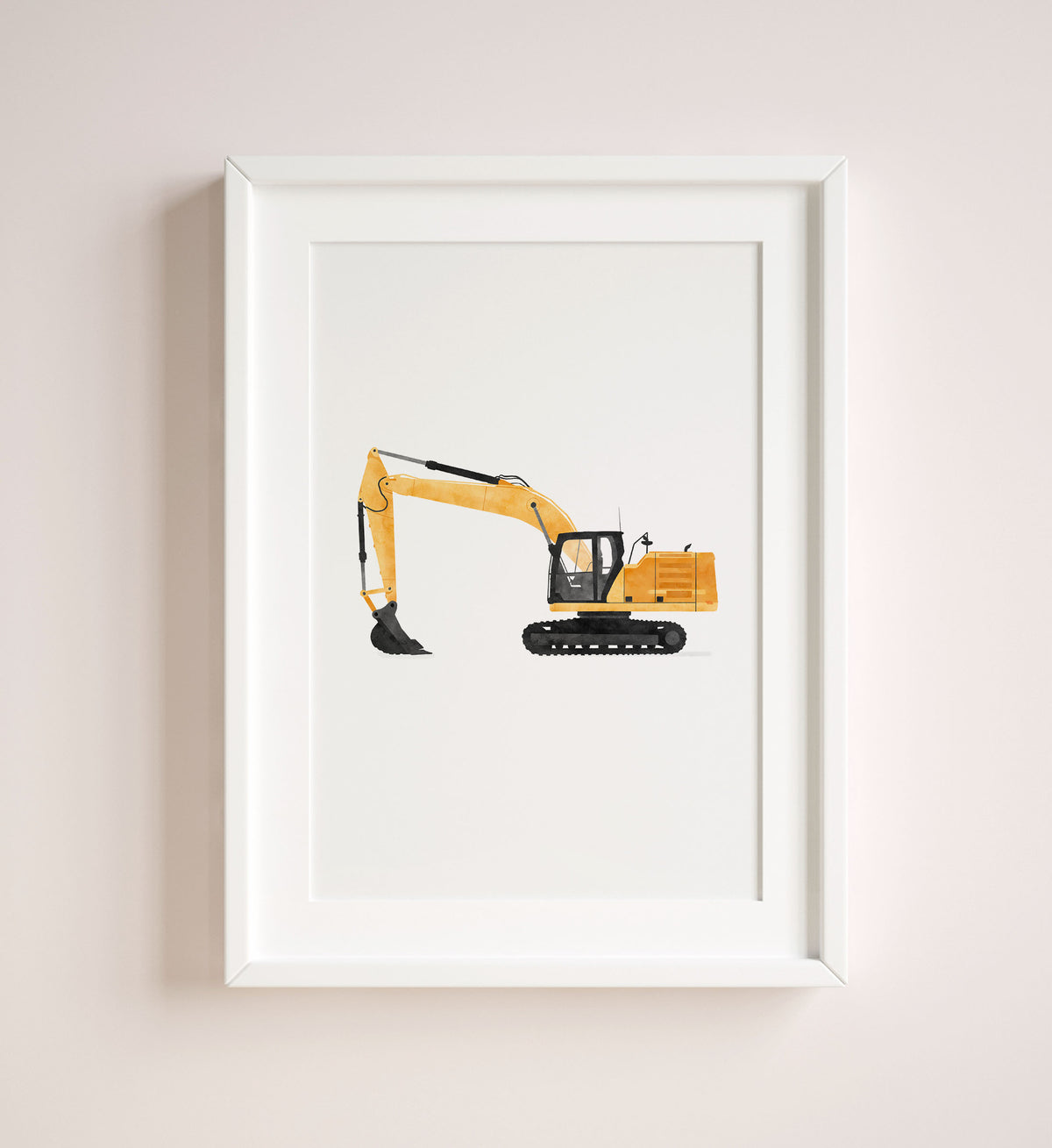 Excavator Print - Yellow