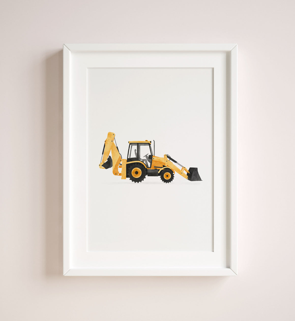 Backhoe Loader Print - Yellow