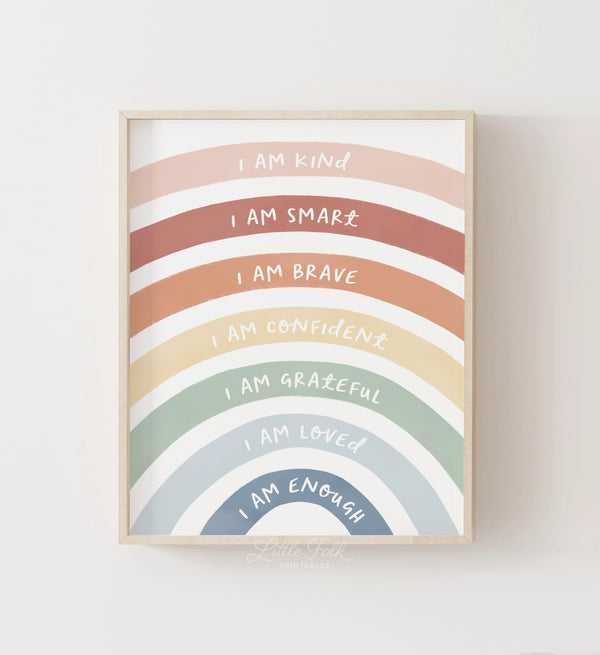 Rainbow Affirmations Print - MRCP - Little Folk Printables