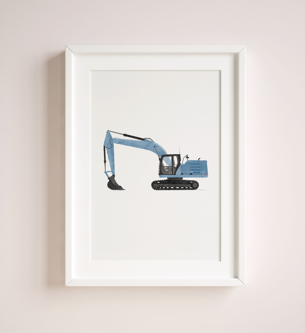 Excavator Print - Blue