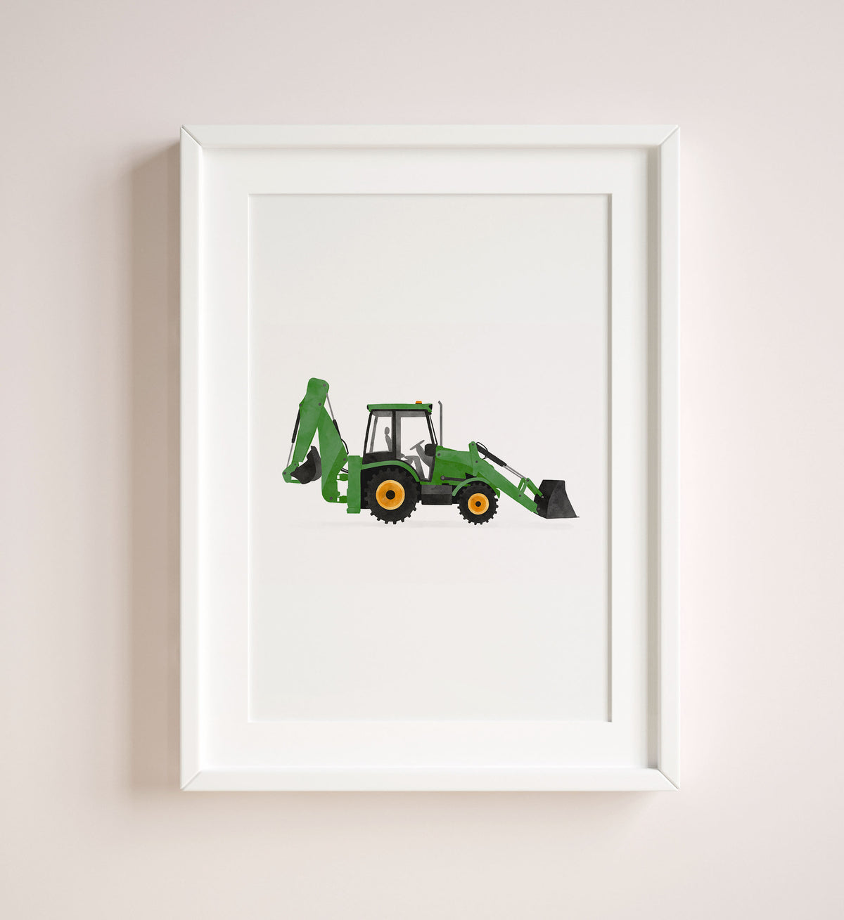 Backhoe Loader Print - Green