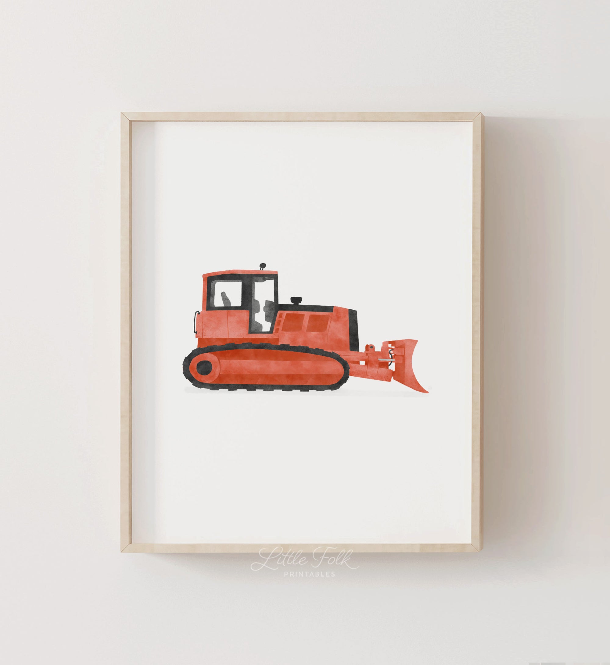 Bulldozer Print - Red