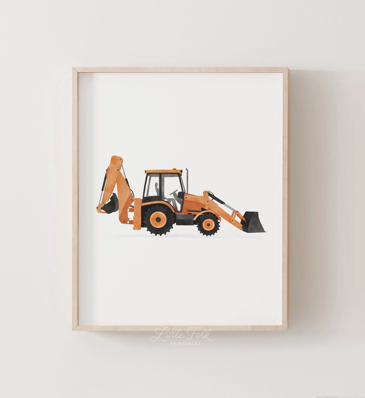 Backhoe Loader Print - Orange