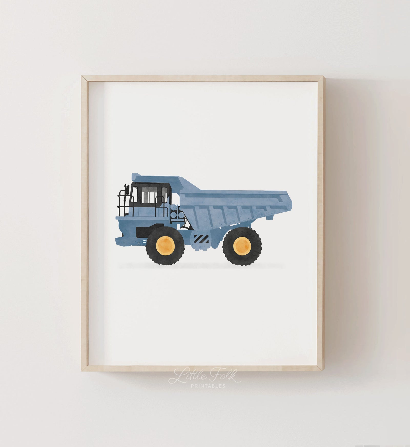 Dump Truck Print - Blue