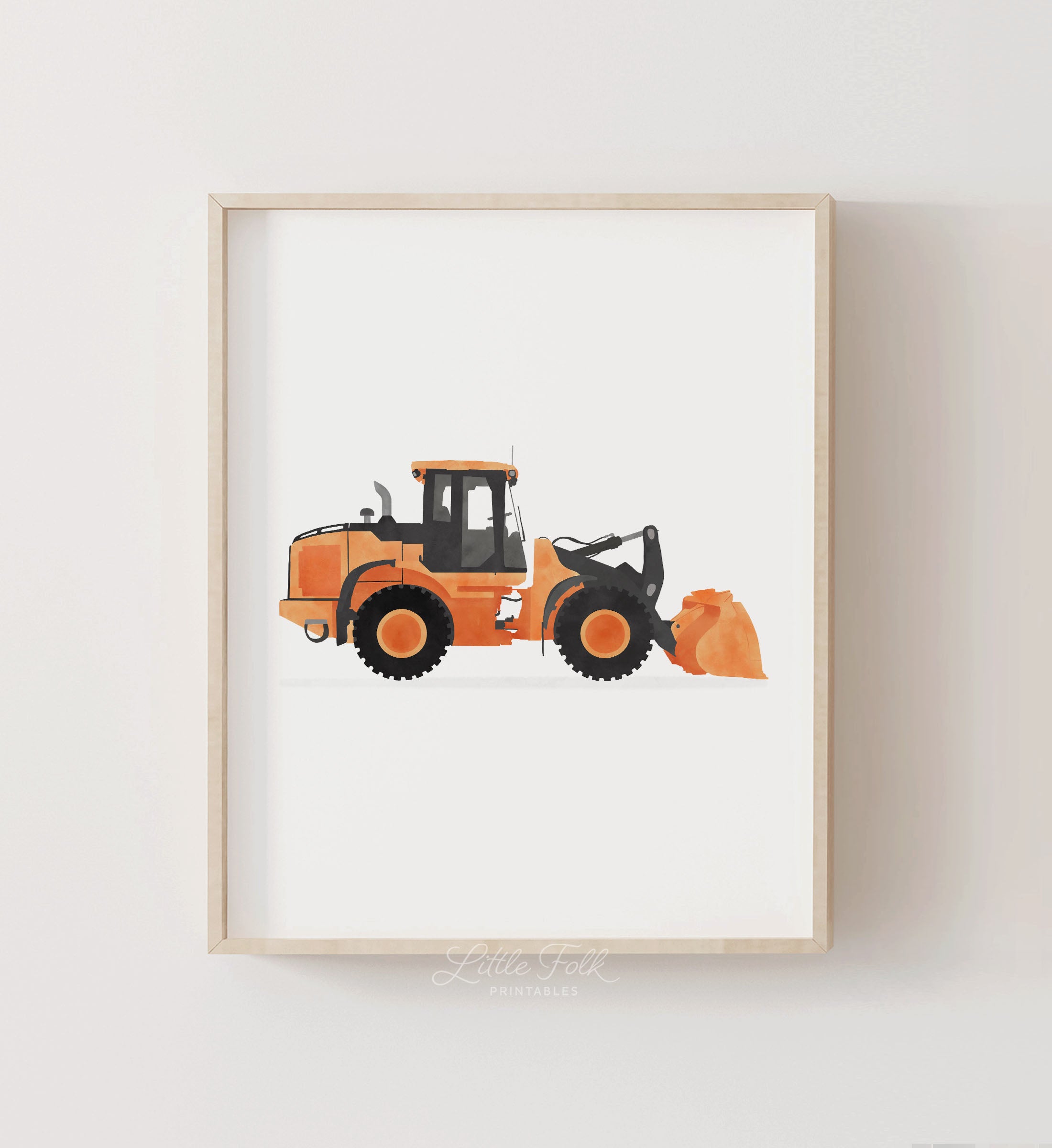 Printable Front Loaders Front Loader Print - Orange - Little Folk Printables