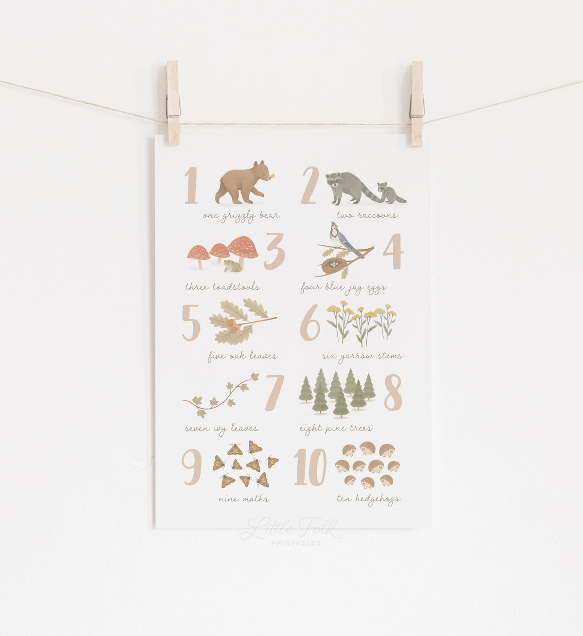 Woodland Counting Print No. 2