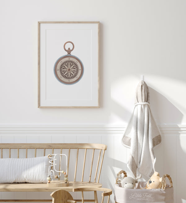 Vintage Compass Print - Little Folk Printables