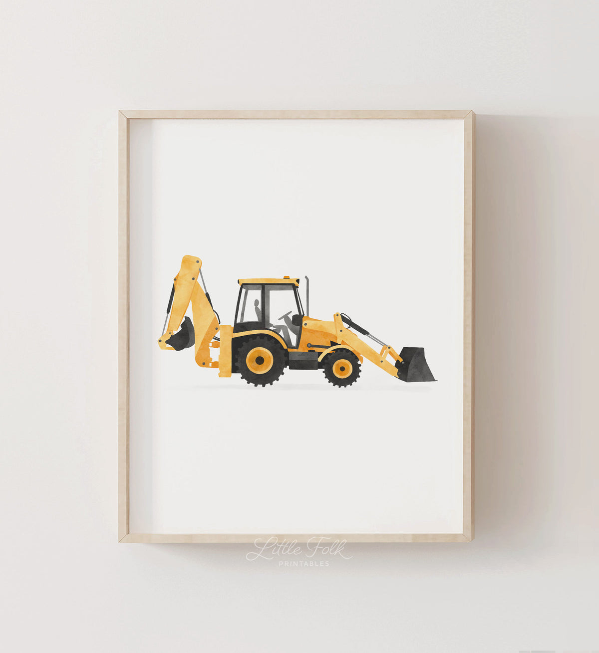 Backhoe Loader Print - Yellow