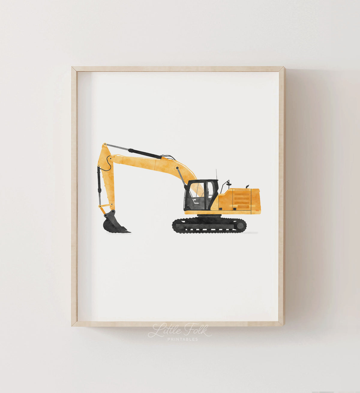 Excavator Print - Yellow