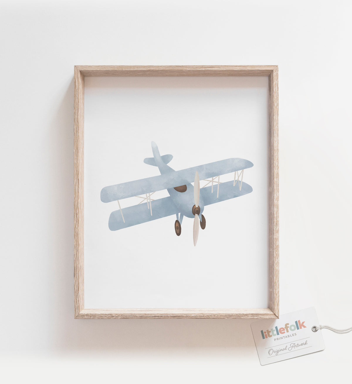 Vintage Biplane Print - Front View