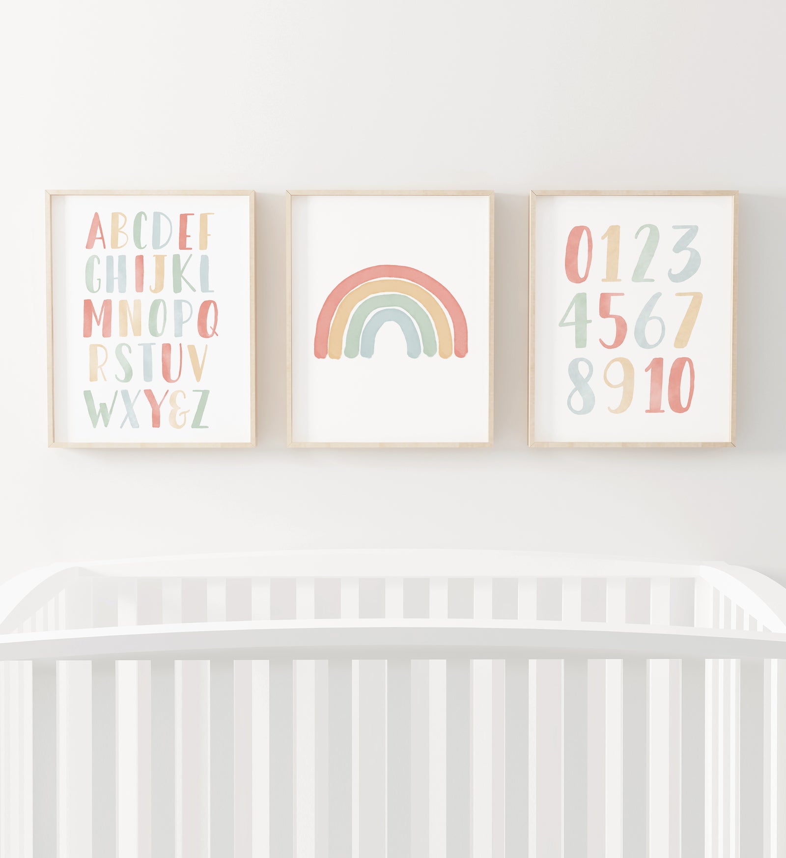 Rainbow, Alphabet & Numbers Set of 3 Prints - RBCP