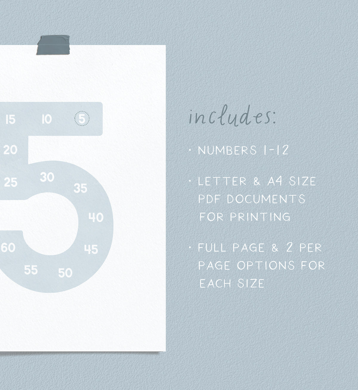 Skip Counting Posters - Muted Rainbow